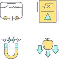 eléctrico circuito y fórmula icono vector