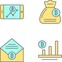 Line Chart and Money Bag Icon vector