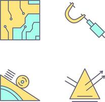 eléctrico circuito y micrómetro icono vector