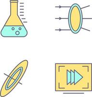 refracción y cubilete icono vector