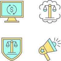 Demonstrator and Justice Scale Icon vector