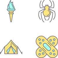 Torch and Spider Icon vector