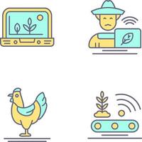 Smart Farm and Farmer Icon vector