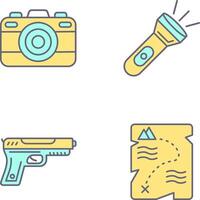 Camera and Flash Light Icon vector