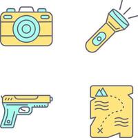 Camera and Flash Light Icon vector