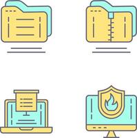 Folder and Compressed Icon vector