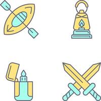 Kayak and Lamp Icon vector