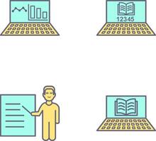 Online Stats and Online Study Icon vector