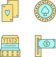 playing cards and spade chips Icon vector