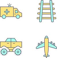 Ambulance and Train tack Icon vector