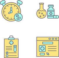 Clock and test tube Icon vector