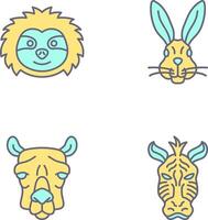 Sloth and Rabbit Icon vector