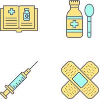 Medical Book and Syrup Icon vector