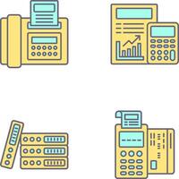 fax y calculador icono vector