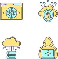 Cloud Security and Website Icon vector