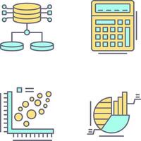 Structured Data and Calculator Icon vector