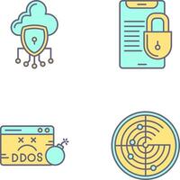 Data Protection and Smart Phone Icon vector