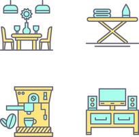 Iron Board and Table Icon vector