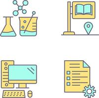 Sign Board and Chemistry Icon vector