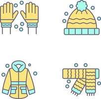 invierno guantes y invierno sombrero icono vector