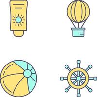 Sun Cream and Hot Air Balloon Icon vector