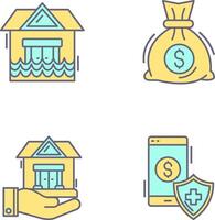 Natural Disaster and Money Bag Icon vector