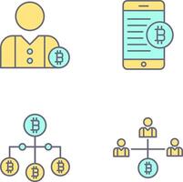 User and Bitcoin Mobile Icon vector