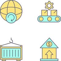 Earth and Conveyor Belt Icon vector