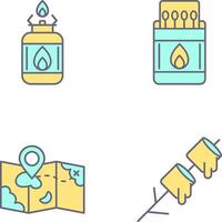 Camping Gas and Matches Icon vector