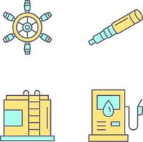 Ship Wheel and Binocular Icon vector