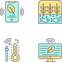 Smart Phone and Hydroponic Icon vector