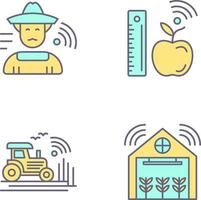 Farmer and Measure and Measure Icon vector