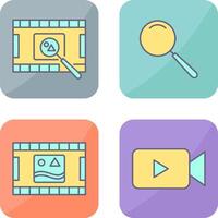 find pictures and magnifier Icon vector
