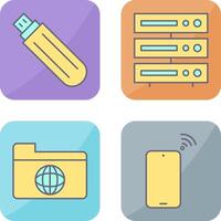 usb drive and server Icon vector