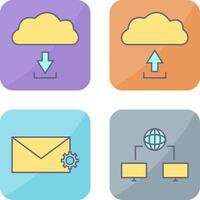 download from cloud upload to cloud Icon vector