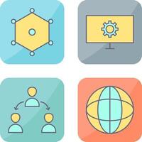 nodes and network setting Icon vector