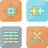 Target and Puzzle Piece Icon vector