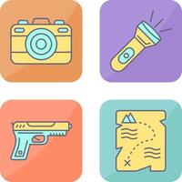 Camera and Flash Light Icon vector