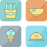 Soup and Fries Icon vector