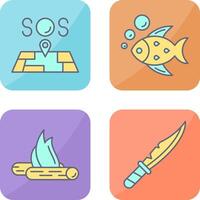 llamada de socorro y pescado icono vector