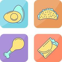 huevo y tacos icono vector