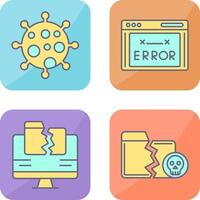 virus y error código icono vector