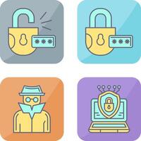 Unlock and Protect Icon vector