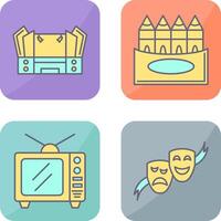 Stage and Crayons Icon vector