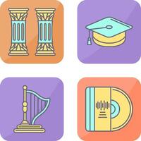 Column and Mortarboard Icon vector