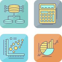 Structured Data and Calculator Icon vector