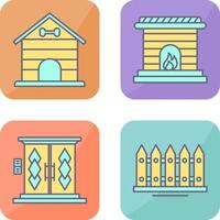 Dog House and Fireplace Icon vector