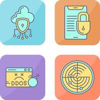 Data Protection and Smart Phone Icon vector