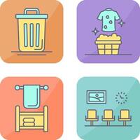 Trash Can and Laundary Icon vector