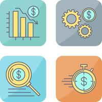 Chart Down and Settings Icon vector